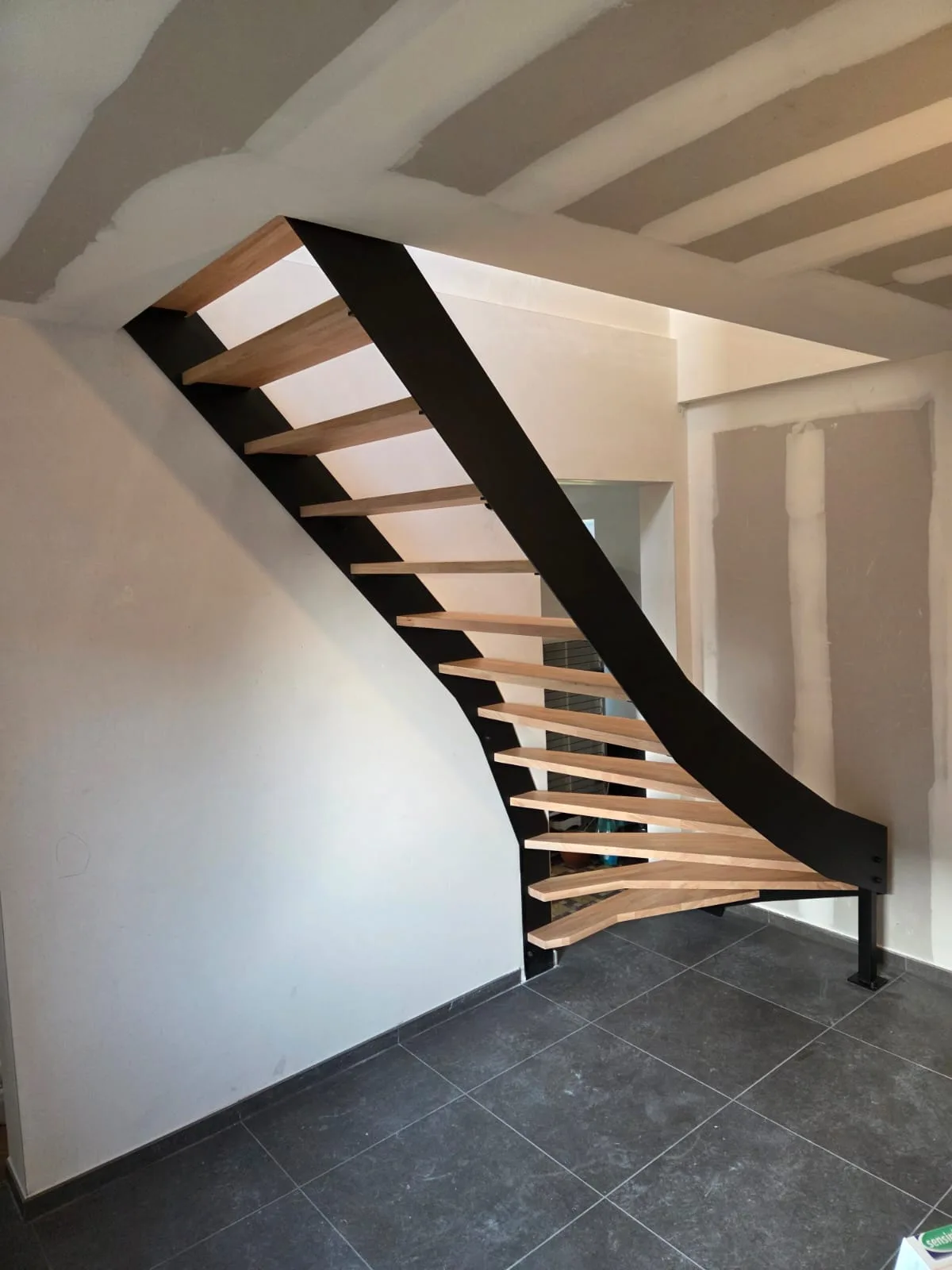 Escalier acier et bois