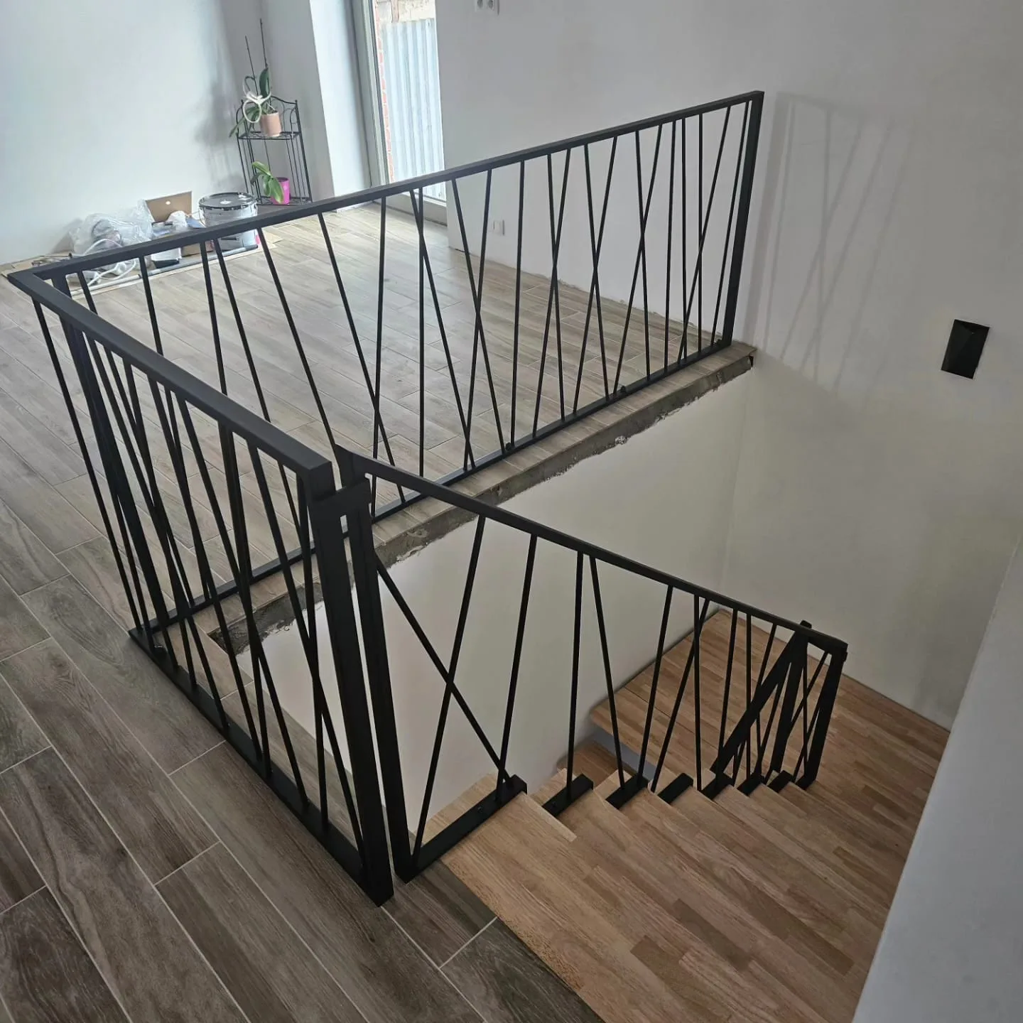 Garde-corps palier acier noir