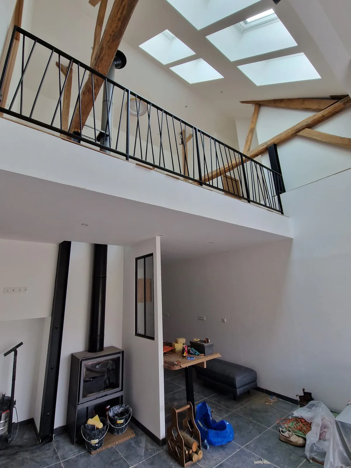 Garde-corps mezzanine acier noir