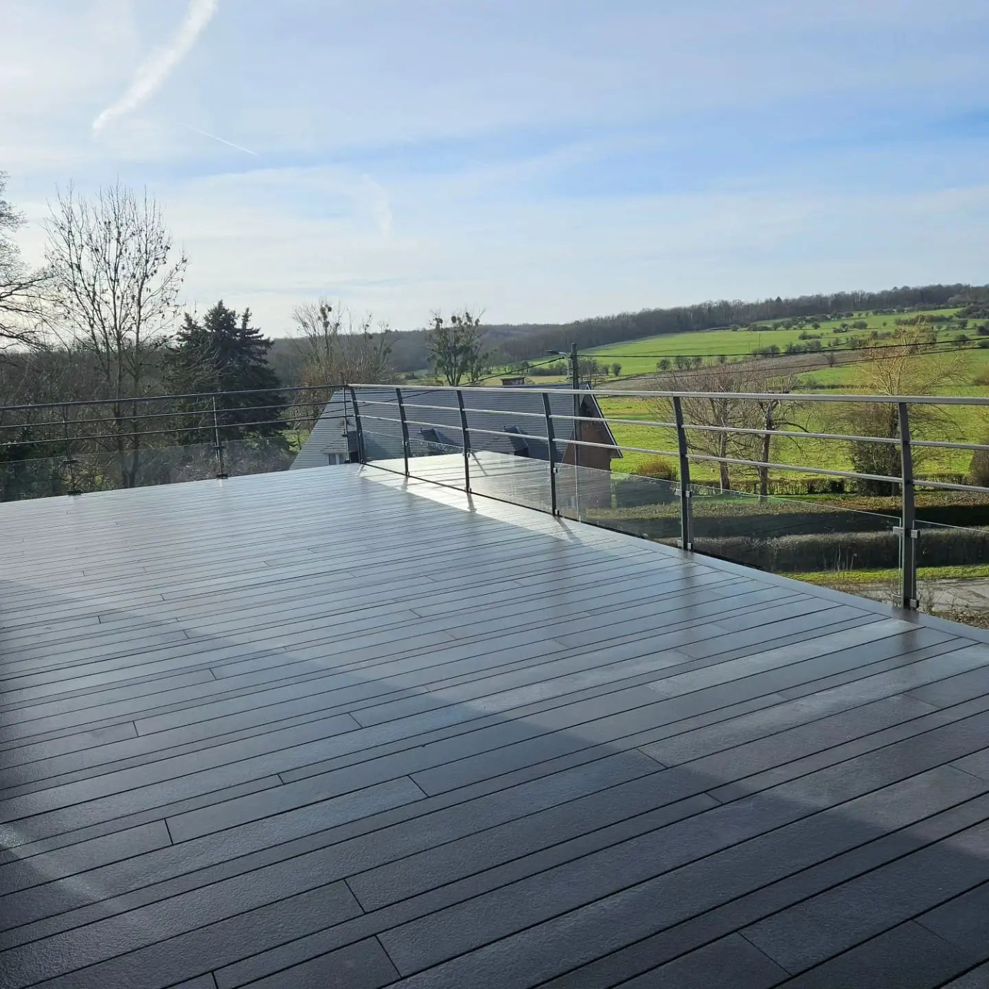 Toit-terrasse composite gris